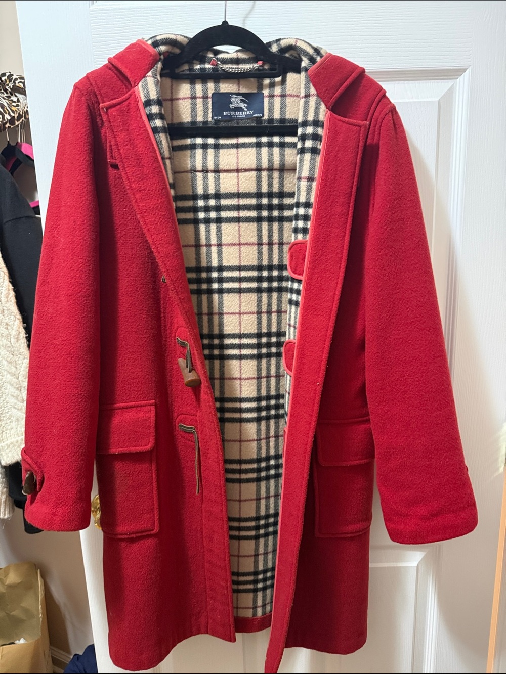 Burberry Beige Black Plaid Coat